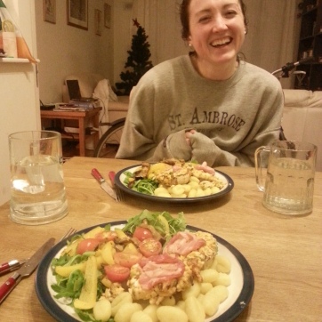 Feasting on vegetables. (Homemade dinner for Katie!)